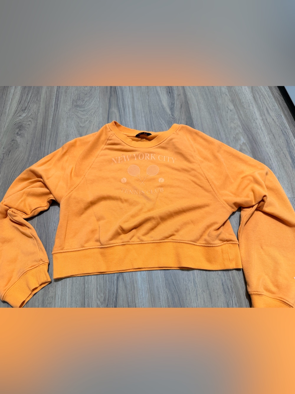 New York City Tennis Club Orange Cropped Sweatshirt
